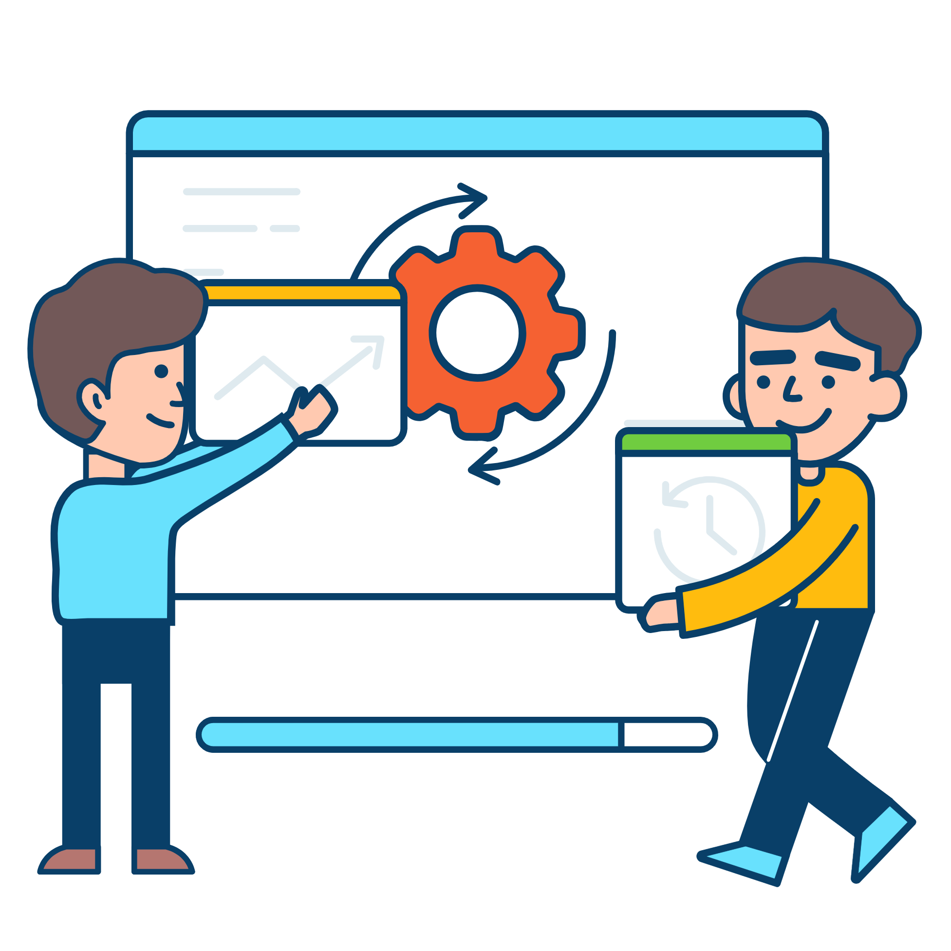 Icône représentant l'amélioration et le progrès